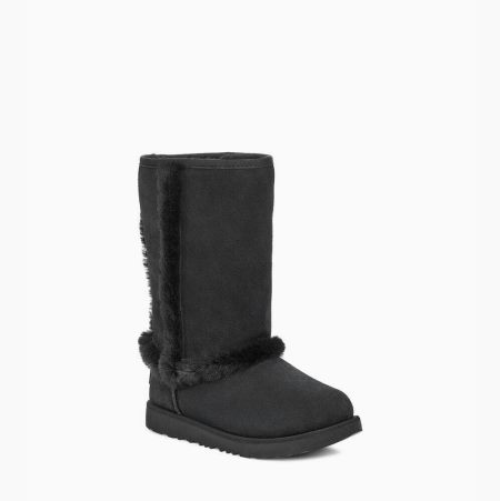 UGG Hadley II Tall Black Boots for Kids (ZMRV87150)